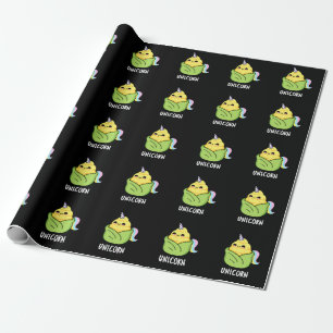 Unicorn Funny Baby Corn Pun Dark BG Geschenkpapier