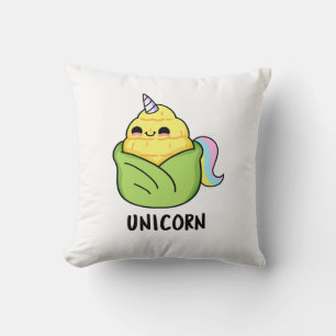 Unicorn Funny Baby Corn Pun Kissen