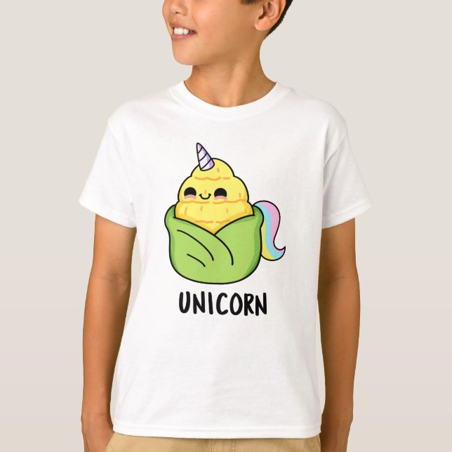 Unicorn Funny Baby Corn Pun T-Shirt (Vorderseite)
