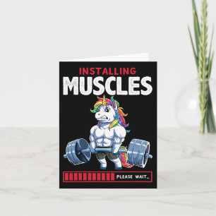 Unicorn Funny Bodybuilding Flexcorn Spaß Fitm Nied Karte