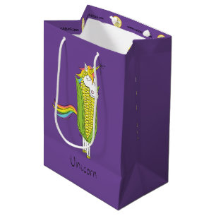 Unicorn Funny Corn Geschenktasche Mittlere Geschenktüte