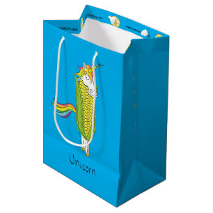 Unicorn Funny Corn Geschenktasche Mittlere Geschenktüte