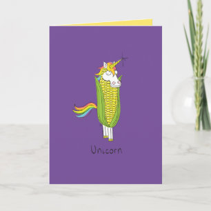 Unicorn Funny Corn Grußkarte Karte