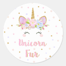 Unicorn Fur Sticker Birthday Party Favor Labels