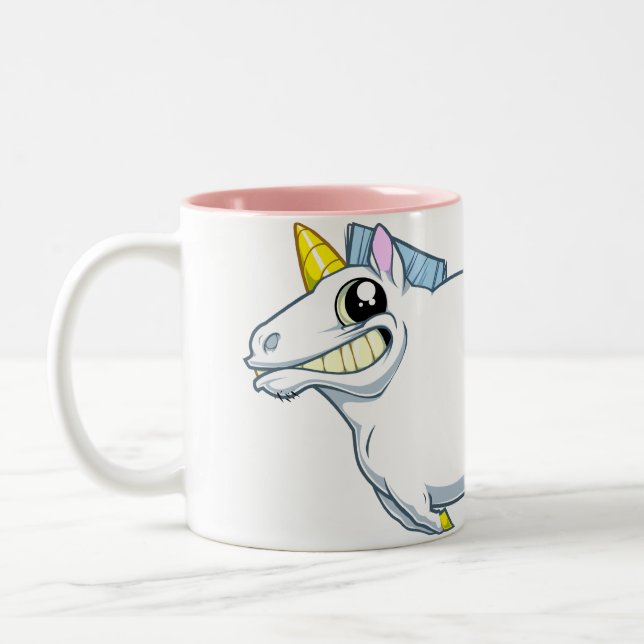 Unicorn-Furz-Tasse Zweifarbige Tasse (Links)