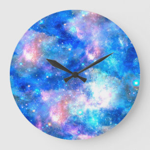 Unicorn Galaxy Night Sky Print Große Wanduhr