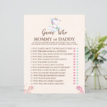 Unicorn Game Guess Who Rainbow Baby Dusche