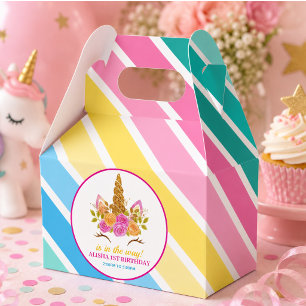 Unicorn Geburtstag 1. Geburtstag Party Geschenkschachtel