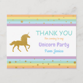 Unicorn-Geburtstags-Party danken Ihnen einladen Dankeskarte