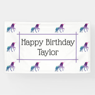Unicorn-Geburtstags-Party-Fahne Banner