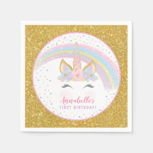 Unicorn-Geburtstags-Party-Servietten Serviette