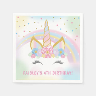 Unicorn-Geburtstags-Party-Servietten Serviette