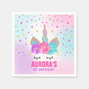 Unicorn-Geburtstags-Party-Serviettewunderlicher Serviette
