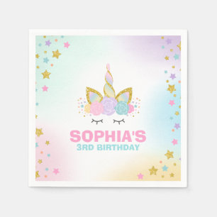 Unicorn-Geburtstags-Party-Serviettewunderlicher Serviette