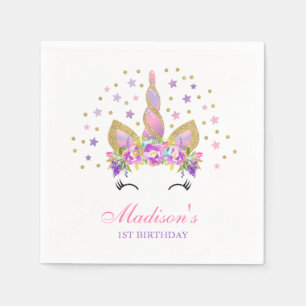 Unicorn-Geburtstags-Party-Serviettewunderlicher Serviette