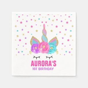 Unicorn-Geburtstags-Party-Serviettewunderlicher Serviette