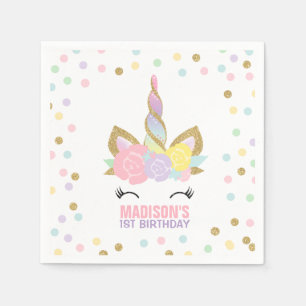 Unicorn-Geburtstags-Party-Serviettewunderlicher Serviette