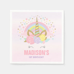 Unicorn-Geburtstags-Party-Serviettewunderlicher Serviette