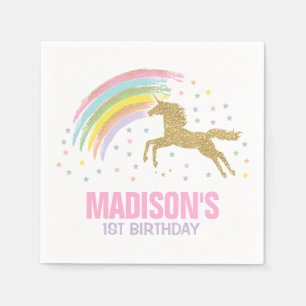 Unicorn-Geburtstags-Party-Serviettewunderlicher Serviette