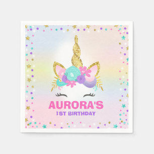 Unicorn-Geburtstags-Party-Serviettewunderlicher Serviette