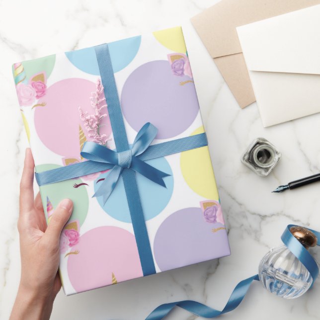 Unicorn Geburtstagsmuster Geschenkpapier (Schenken)