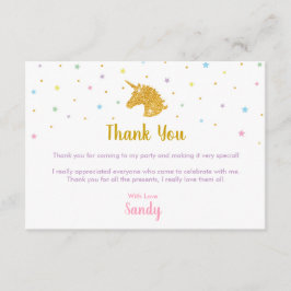 Unicorn Geburtstagsparty Danke Karte