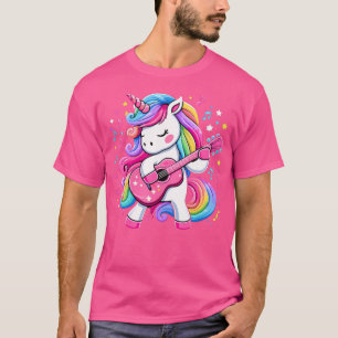 Unicorn Geburtstagsparty Gitarrenmusik spielen T-Shirt