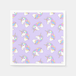 Unicorn Geburtstagsparty Lila Serviette