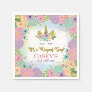 Unicorn Geburtstagsparty Napkin Serviette