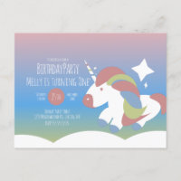 Unicorn Geburtstagsparty Wolken farbenfrohe Glanz