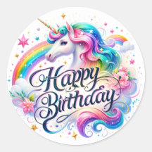 Unicorn Geburtstagsticker