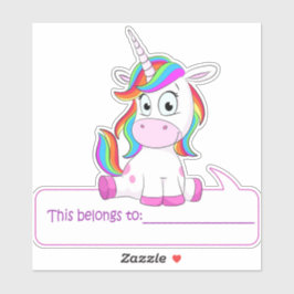 Unicorn gehört zu - zurück zur Schule Aufkleber