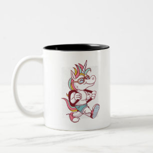 Unicorn geht zur Schule Zweifarbige Tasse