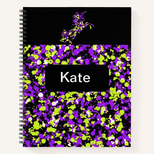 Unicorn geplatzierte Farbe Notizbuch (Vorderseite)