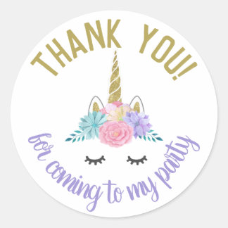 Unicorn-Gesicht Geburtstagskleber rund Etiketten Runder Aufkleber