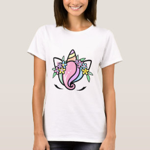 Unicorn Gesicht Niedliche Augenbrauen Sonntag Oste T-Shirt