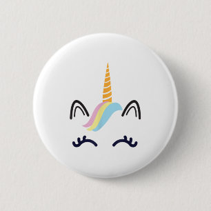 Unicorn Gesichter Eyelashes Lächeln Halloween Kost Button