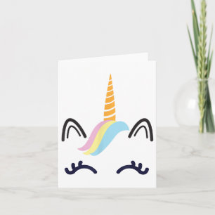 Unicorn Gesichter Eyelashes Lächeln Halloween Kost Karte