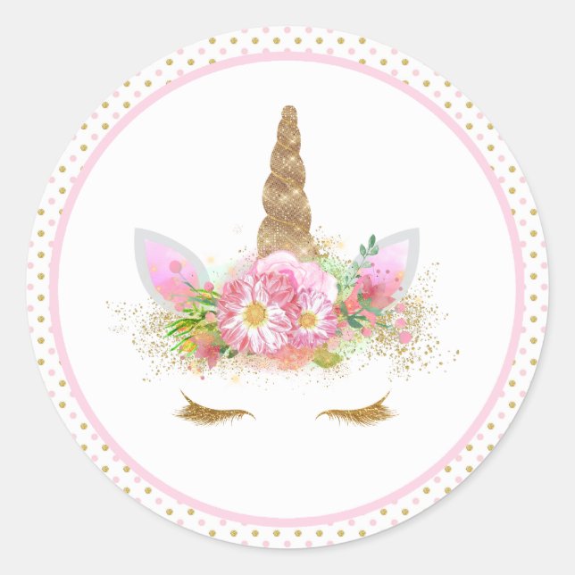 Unicorn-Gesichtskleber Runder Aufkleber (Vorderseite)