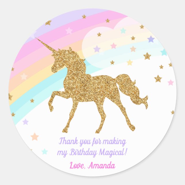 Unicorn Gevor Sticker , Pink & Gold Sticker (Vorderseite)