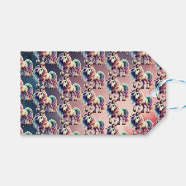 Unicorn Gift Tag Geschenkanhänger (Vorderseite (Horizontal))
