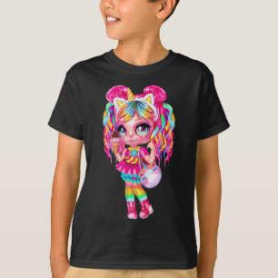 Unicorn Girl Ice Cream - Niedliche Regenbogenkleid T-Shirt