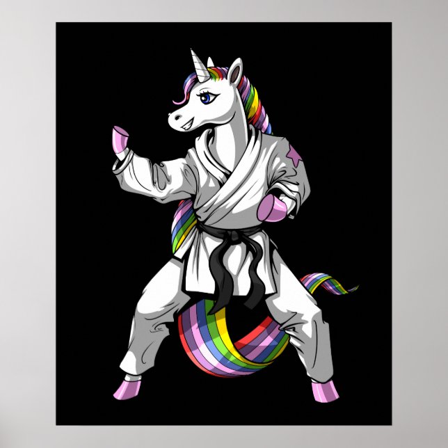 Unicorn Girl Karate Ninja Poster (Vorne)