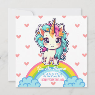 Unicorn Girl Name Valentine's Day Feiertagskarte