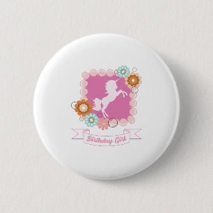 Unicorn Girls Geburtstagsparty Button