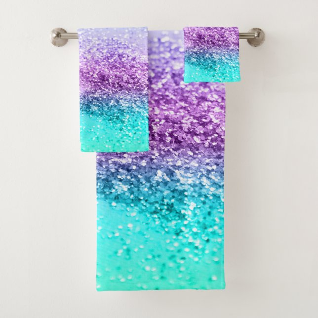 Unicorn Girls Glitzer #14 #shiny #decor #art Badhandtuch Set (Insitu)