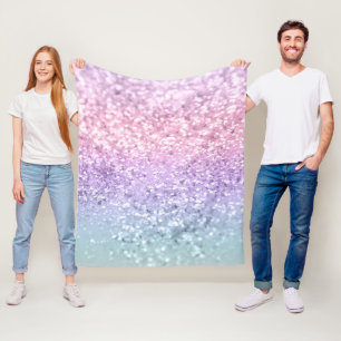Unicorn Girls Glitzer #1 #shiny #pastel Fleecedecke