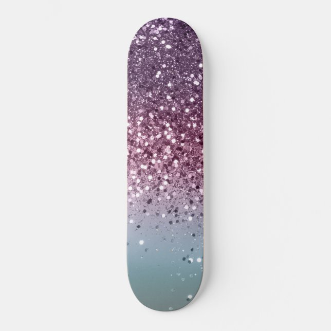 Unicorn Girls Glitzer #6 #shiny #pastel Skateboard (Vorderseite)