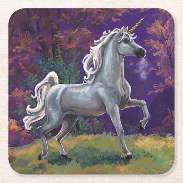 Unicorn Glade Rechteckiger Pappuntersetzer (Vorderseite)