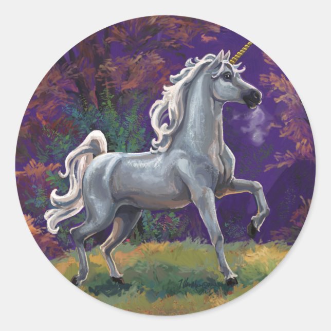 Unicorn Glade Runder Aufkleber (Vorderseite)